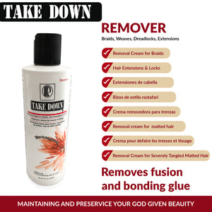 1 Bottle of Take Down Remover Hair Detangler Cream